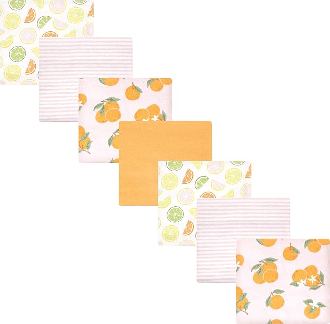 Hudson Baby Unisex Baby Cotton Flannel Receiving Blankets Bundle, Citrus Orange by HudsonBaby