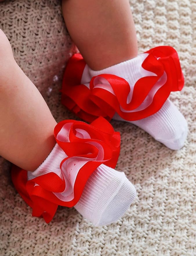 PrinceSasa Little Baby Girl Princess Lace Ruffles Socks Set - Image 4