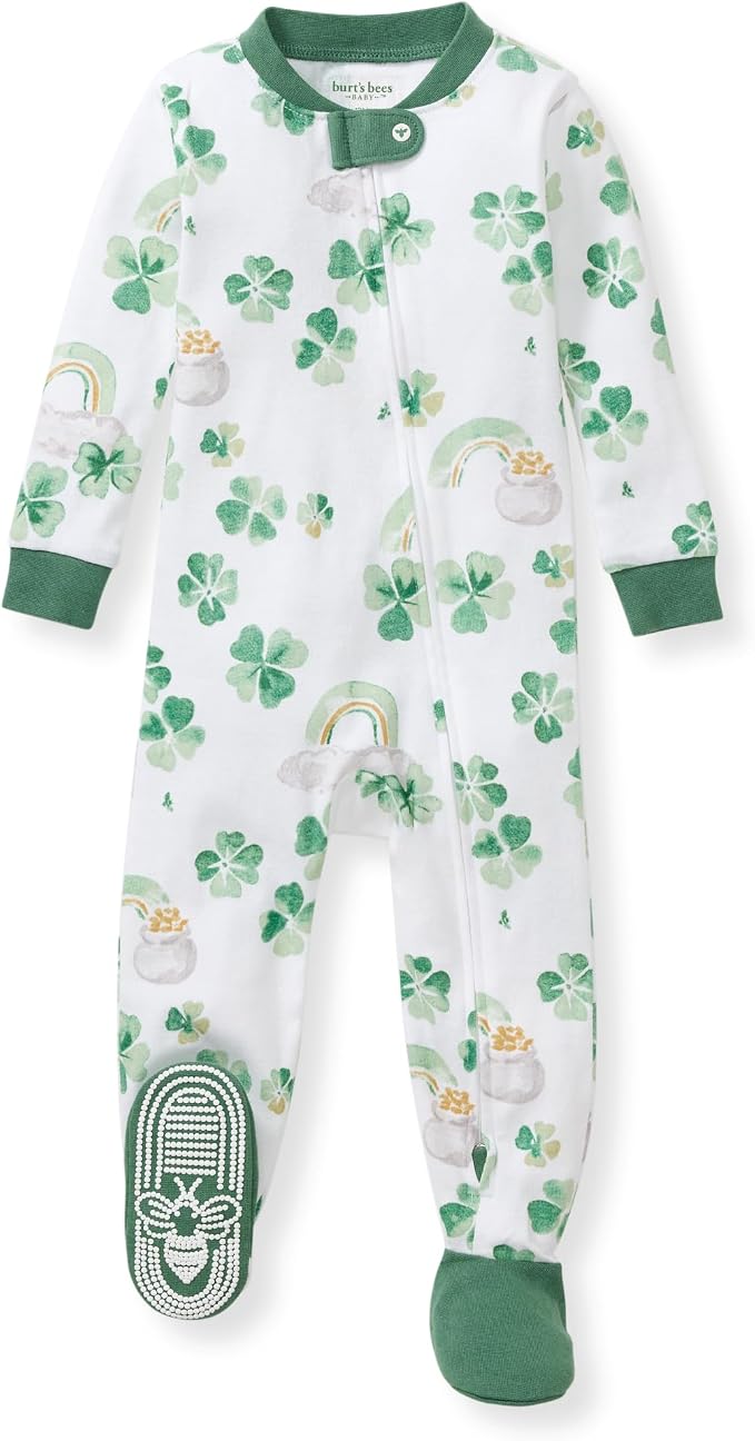 Burt's Bees Baby Girls Organic Cotton, Snug Fit Footed Sleeper Pajamas | by BurtsBeesBaby