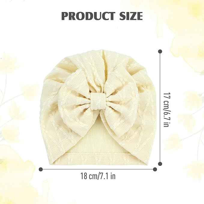 Cinaci 6 Pack Nursery Hospital Caps Bonnets Beanies Headwraps Turban Hats - Image 2