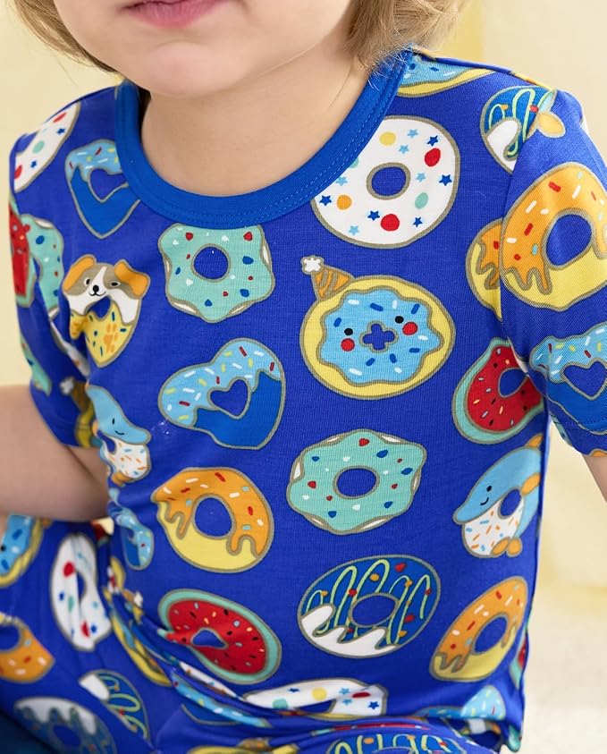 babee Reshinee Bamboo Viscose Toddler Boys Pajamas Set, Short Sleeve Kids - Image 4