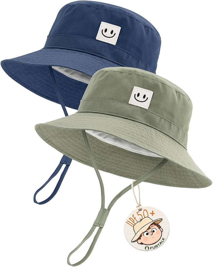 FURTALK Baby Sun Hat Toddler Bucket Hat Beach Smile Face UPF 50+ | Stays in the by FURTALK