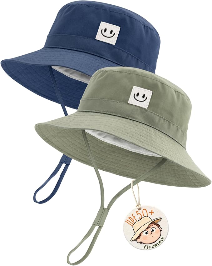 FURTALK Baby Sun Hat Toddler Bucket Hat Beach Smile Face UPF 50+ | Stays in the by FURTALK
