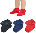 EPEIUS Baby Girl Ruffle Socks, Eyelet Frilly Lace Socks by EPEIUS