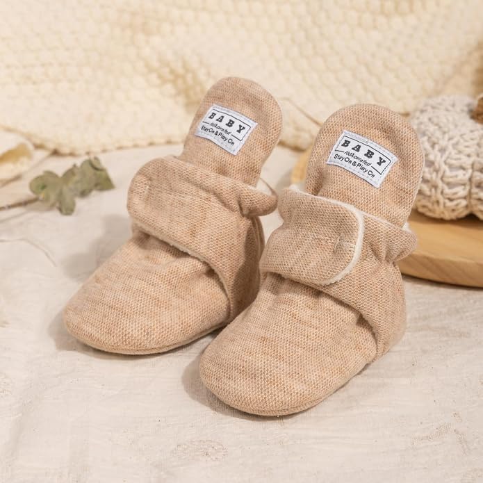 Sawimlgy Newborn Infant Baby Girl Boy Cotton Booties Stay On Sock Slippers Soft - Image 3