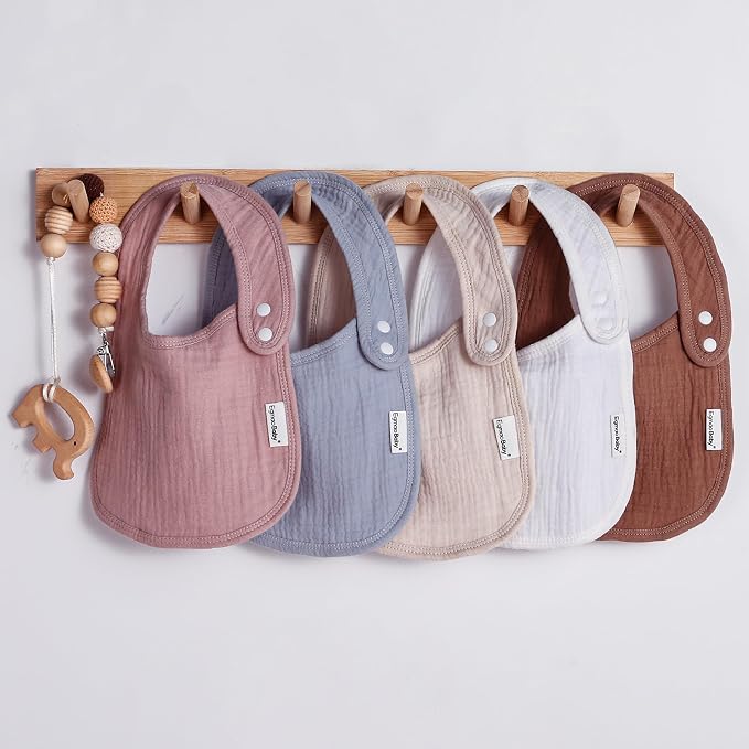 Muslin Baby Bibs for Drooling and Teething, Bibs for Boys Girls | Soft Cotton - Image 7
