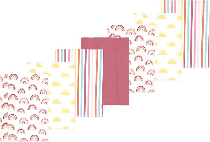 Luvable Friends Hudson Baby Flannel Burp Cloths 7pk, Sunny Sky by Luvable+Friends