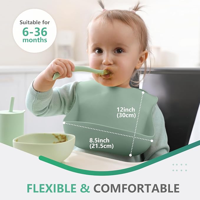 Cuddle Campus Set of 3 Silicone Bibs - Image 3