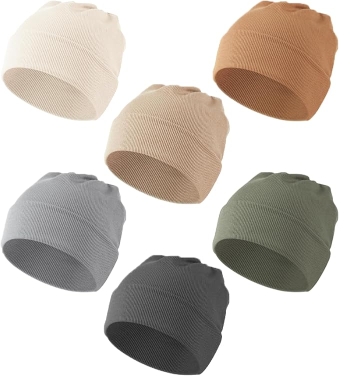 Konssy 6 Pack Baby Beanie Hats for Newborn Infant Girls Boys, 0-24 Months | by Konssy