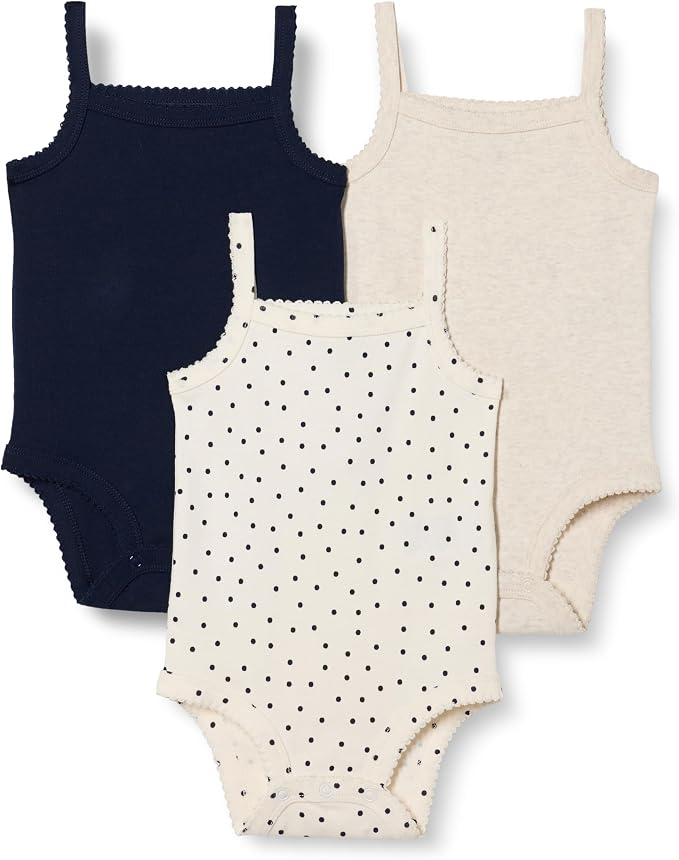 Amazon Essentials Baby Girls' Cotton Sleeveless Bodysuits, Baby Clothes by AmazonEssentials