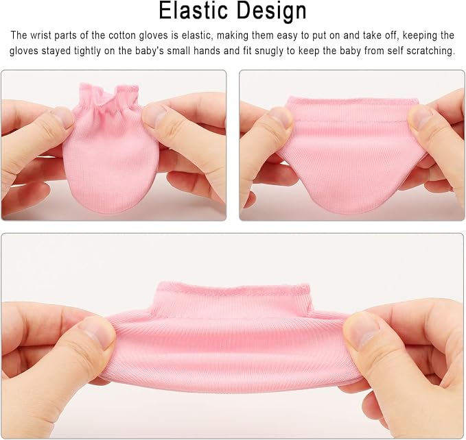 BQUBO Baby Mittens No Scratch Cotton Newborn Infant Glove Soft Skin-friendly - Image 7