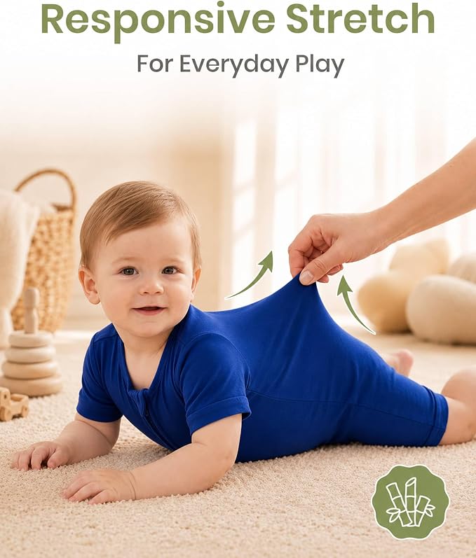 OPAWO Bamboo Sleepers for Baby Boy Pajamas Bamboo Pajamas Baby Romper 0-24M | 2 - Image 4
