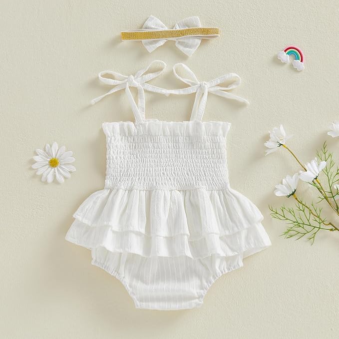 Newborn Baby Girl Summer Clothes Plaid Ruffle Bodysuits Onesie Infant Girl - Image 7