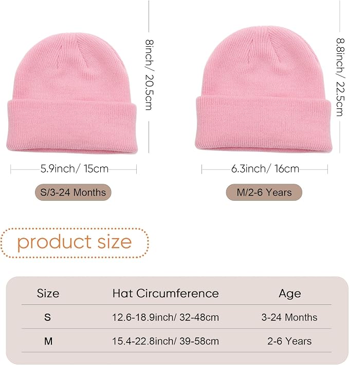 DRESHOW BQUBO 3 Pack Baby Beanies Toddler Kids Winter Hats Soft Knit Hat - Image 7