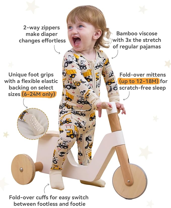 babee Reshinee Bamboo Viscose Baby Footie Pajama, Zipper Sleeper Boys Girls | - Image 2