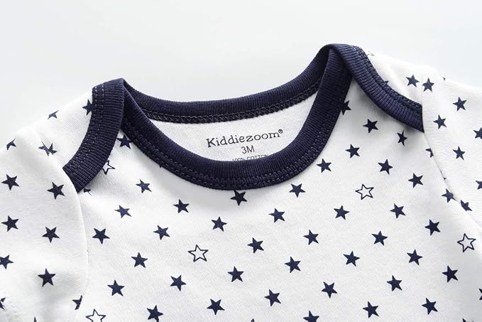 Kiddiezoom Baby Bodysuit Newborn Short Sleeve baby One-Piece Cotton 5-Pack baby - Image 2