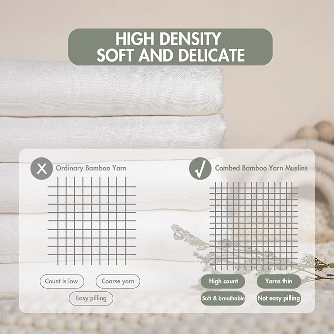 GLLQUEN BABY Receiving Blankets Muslin Swaddle Blanket - Image 3