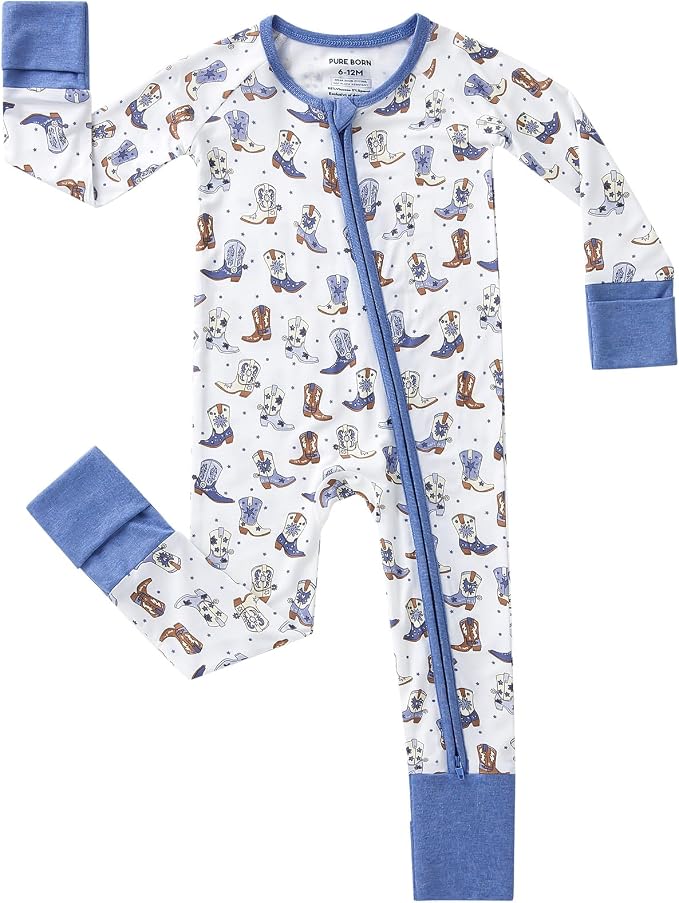 pureborn Baby Sleeper Viscose from Bamboo Zipper Footies 0-24 Months by pureborn