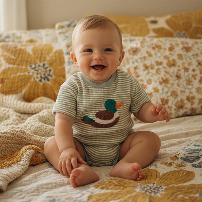 Newborn Baby Boy Girl Summer Clothes Funny Print Sweatshirt Romper Oversized - Image 3