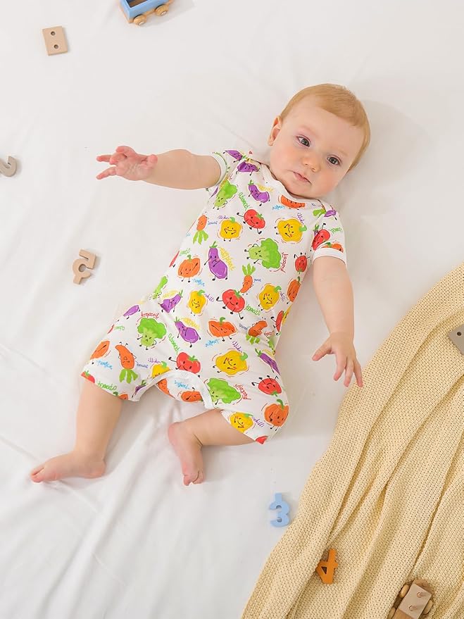 GUISBY Baby Rayon Romper Pajamas, 0-24M | Silky Soft Feel，Snap Closure，Footless - Image 6