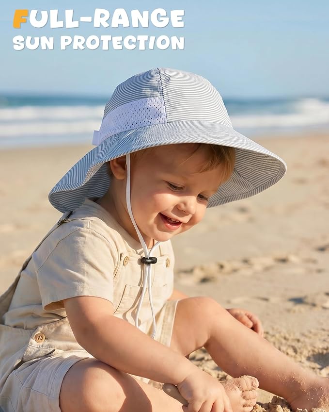 Toddler Baby Sun Hat Kids Summer Beach Essentials Adjustable Beach Hats - Image 4