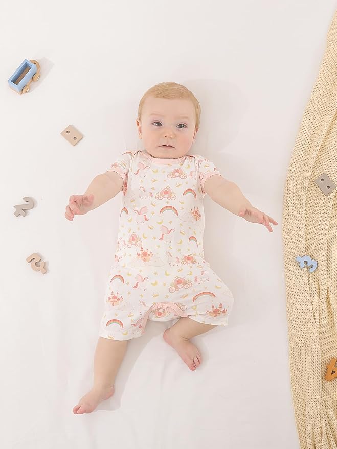 GUISBY Baby Rayon Romper Pajamas, 0-24M | Silky Soft Feel，Snap Closure，Footless - Image 4
