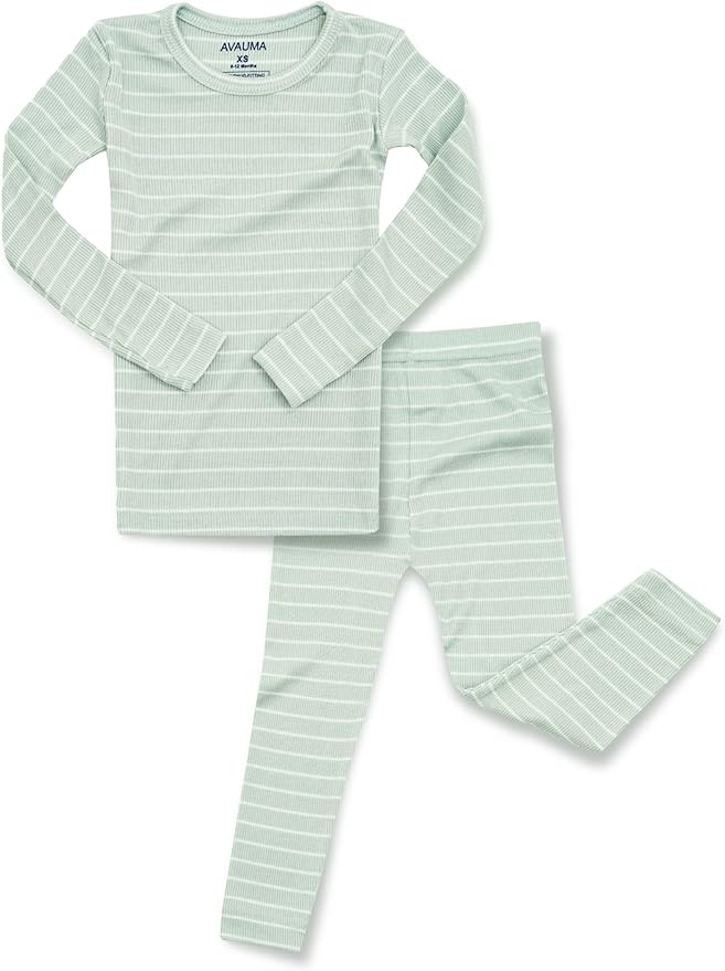 AVAUMA Stripe Pattern Baby Boys Girls Pajama Set Kids Toddler Snug fit Ribbed by AVAUMA
