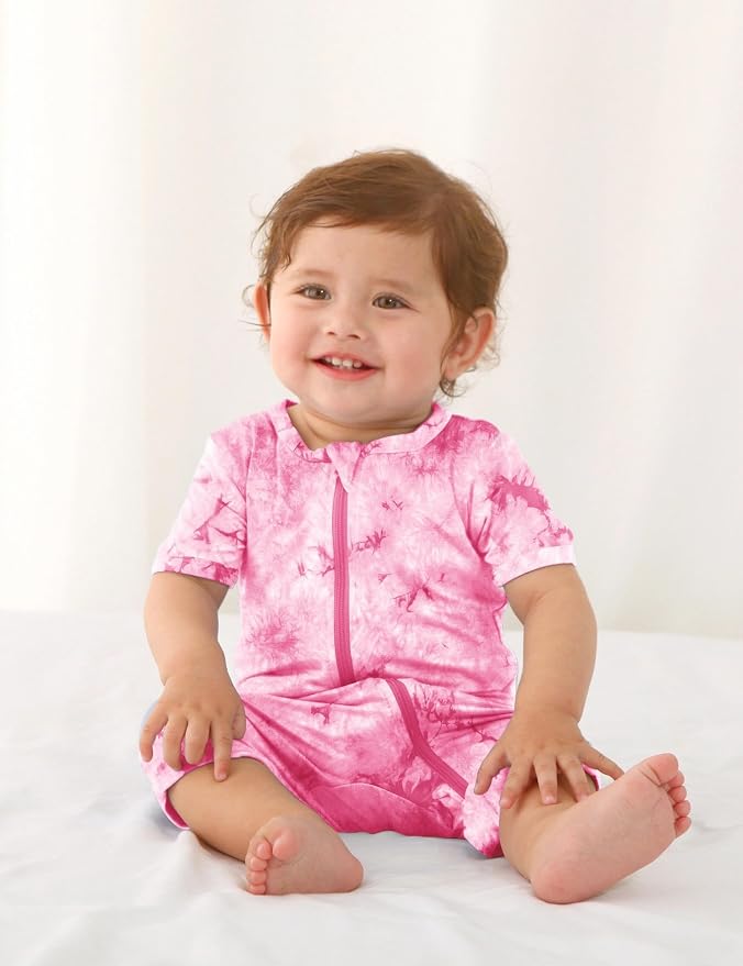 Jimonda Baby Bamboo Viscose Tie Dye Rompers Girl/Boys 3pc Pjs | Premium Soft - Image 3