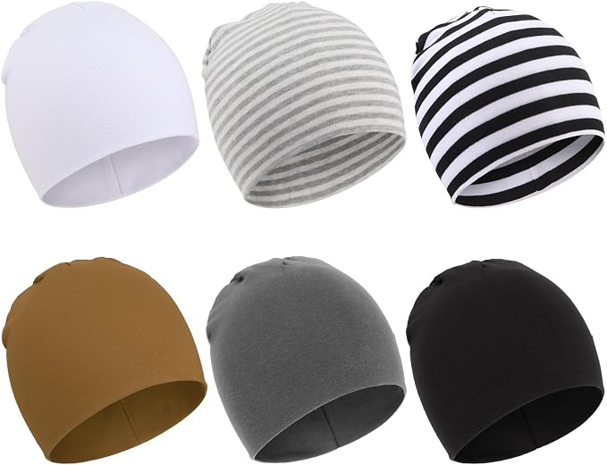 DRESHOW BQUBO 6 Pack Baby Hats for Boys Girls Unisex Preemie Hat Soft Knit Cap by DRESHOW