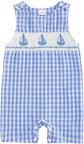 Newborn Baby Boys Sleeveless Seersucker Romper One Piece Straps Overalls by Arvbitana