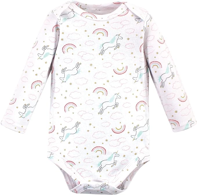 Hudson Baby Baby Girls' Cotton Long-sleeve Bodysuits 3-pack - Image 4