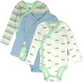 HonestBaby Baby 3-pack Long Sleeve Side-snap Kimono Bodysuits Organic Cotton by HonestBaby