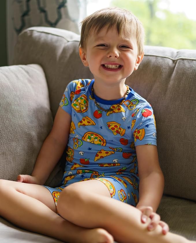 babee Reshinee Bamboo Viscose Toddler Boys Pajamas Set, Short Sleeve Kids - Image 5