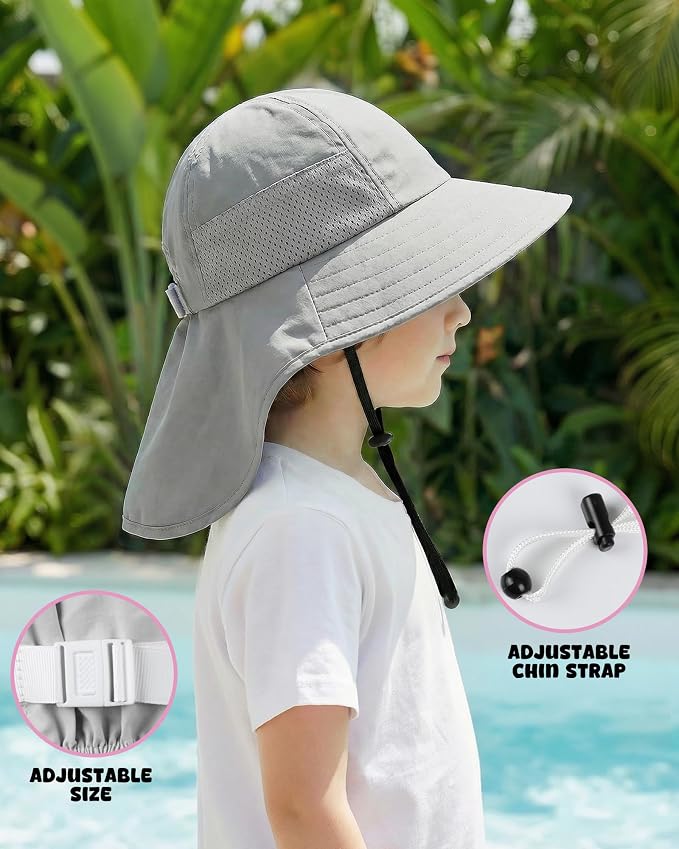Toddler Baby Sun Hat Kids Summer Beach Essentials Adjustable Beach Hats - Image 2