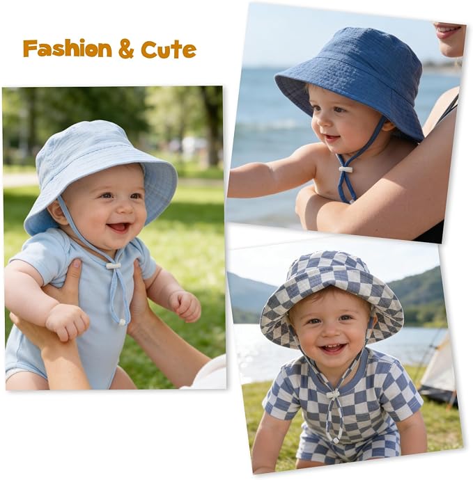 Baby Sun Hat Infant Toddler Summer Cotton Yarn Bucket Hat - Image 7