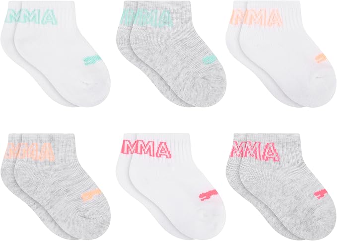 PUMA Unisex Baby 6-pack Infant Anklet Socks, Extra Cushion & Comfort-toe by PUMA