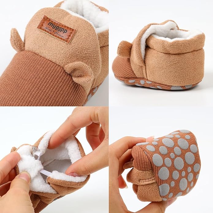 Baby Booties Cozy Fleece Slippers Soft Baby Shoes - Image 2