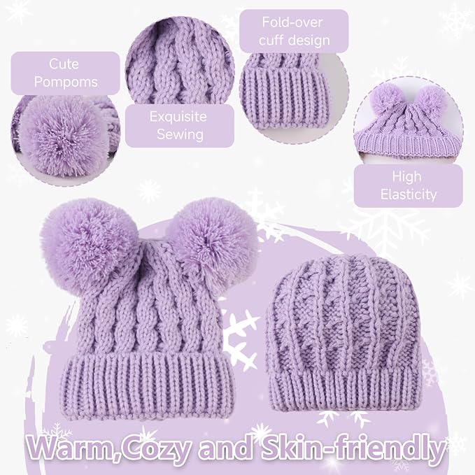 Yuoahcn Baby Girl Beanie Winter Baby Boy Hat Pom pom Warm Infant Toddler Cold - Image 4