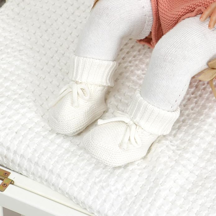 Hadetoto Baby Booties Cotton Newborn Boys Girls Shoes Knit Socks | Cozy Warm - Image 4