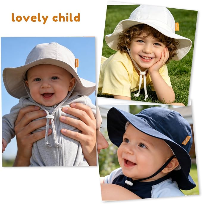 Baby Girl Sun Hat with UPF 50+ Outdoor Adjustable Toddler Beach Hat with Wide - Image 7