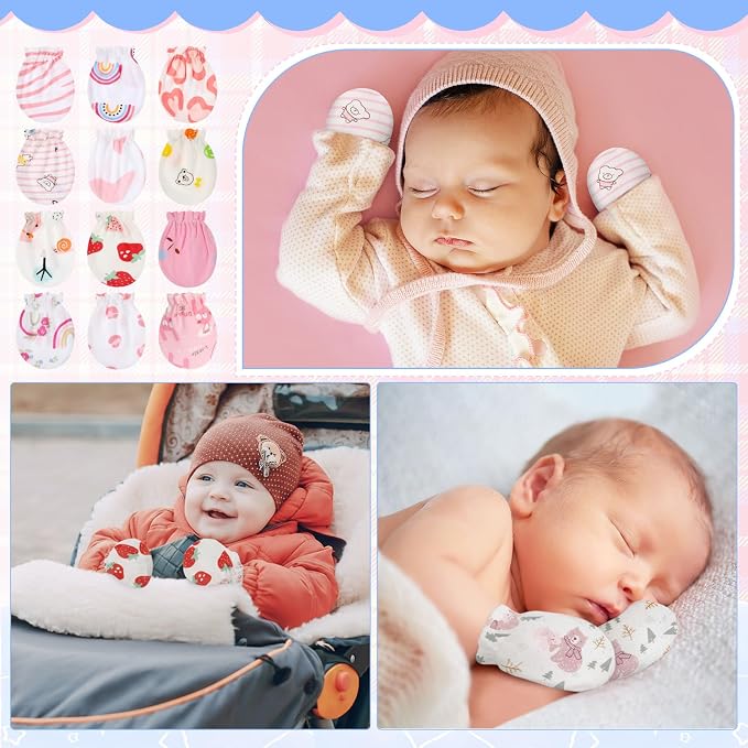 Geyoga 40 Pairs Newborn Baby No Scratch Mittens | Newborn Infant Toddler Mittens - Image 5