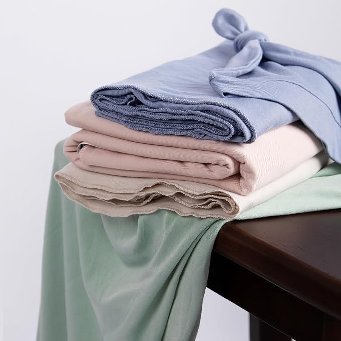 BubblePanda Rayon Made from Bamboo Newborn Swaddle Blankets 47"x47" 2-Packs | - Image 6