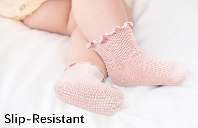 Girls Ruffle Socks Non-Slip Ankle Socks - Image 6