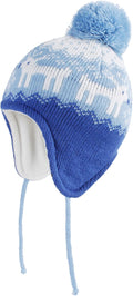 LANGZHEN Toddler Kids Infant Winter Hat,Earflap Knit Warm Cap Fleece Lined Beanie for Baby Boys Girls