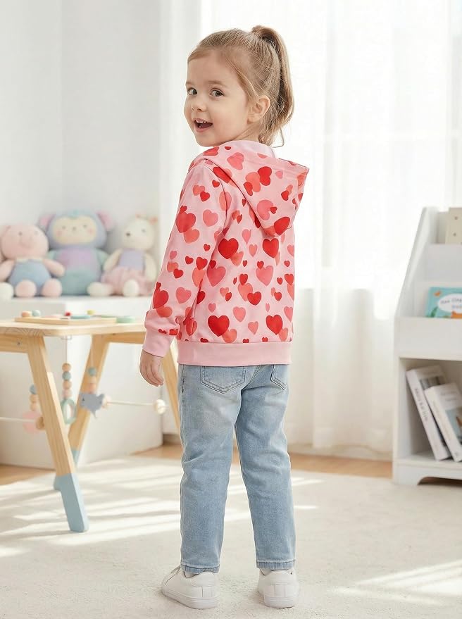Baby Girl Zip-up Jacket Rainbow Unicorn Cotton Hoodie Sweatshirt Toddler Fall - Image 7