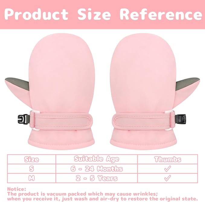Olreco Baby Toddler Mittens Waterproof Infant Baby Winter Mittens Toddler Snow - Image 6