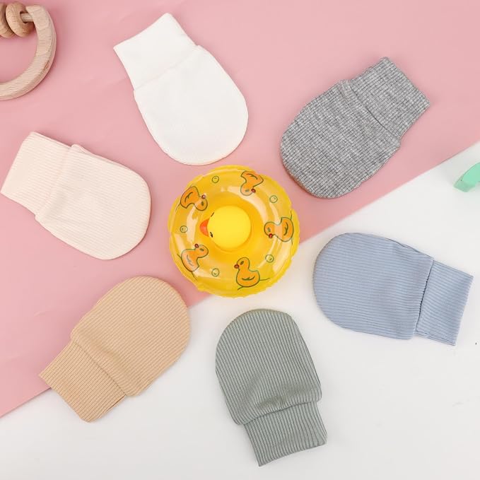 BQUBO 6 Pairs Newborn Baby Boys Girls Mittens 0-6 Months Unisex-Baby Infant - Image 4