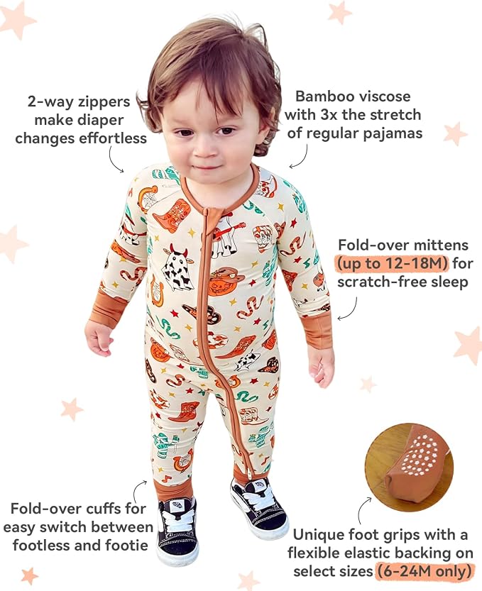 babee Reshinee Bamboo Viscose Baby Footie Pajama, Zipper Sleeper Boys Girls - Image 6