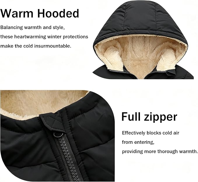 Baby Winter Coats Toddler Hooded Jackets Cotton Warm Lined Puffer Outerwear - Image 5