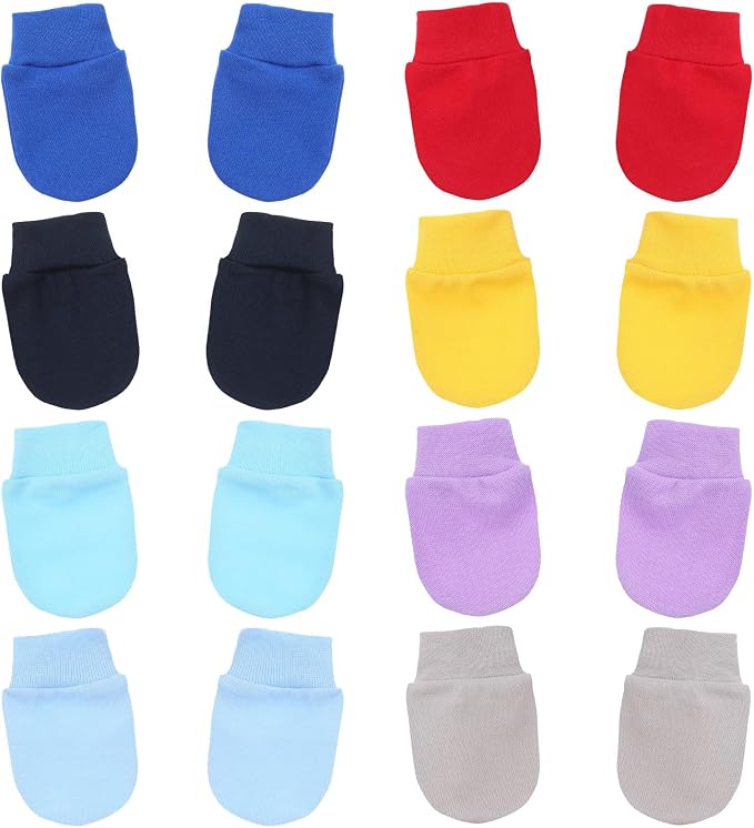 8 Pairs Newborn Infant Toddler Mittens, Elastic Cotton No Scratch Newborn Baby by Unknown